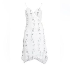 All Saints White Floral Wrap Dress